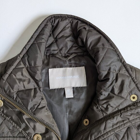 Banana Republic Factory Women's Quilted Jacket Size XS Brown With Belt - Picture 4 of 14